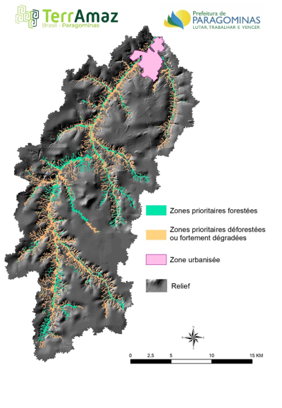 Carte de restauration des forêts prioritaires pour la ressource hydrique de la préfecture de Paragominas (2020) © R. Poccard-Chapuis, Cirad